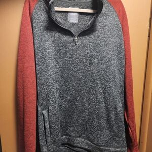 AXIS Men's Gray and Red Quarter-Zip Sweatshirt